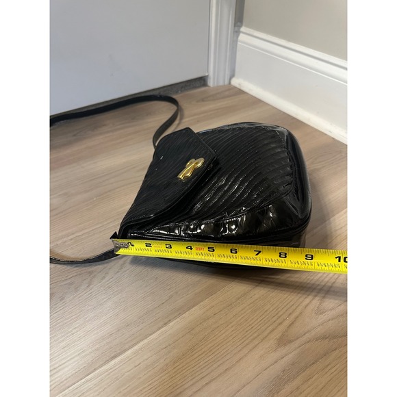 JAY HERBERT BLACK PATENT LEATHER CROSSBODY BAG Purse Handbag Made In USA - Picture 7 of 9